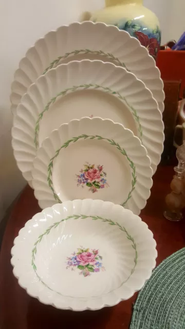 4 CLARICE CLIFF PLATES JANICE ROYAL STAFFORDSHIRE MADE IN ENGLAND More available