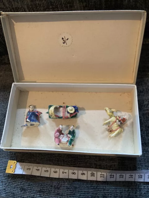 Vintage Christmas  Gift Box Miniature Oriental Decoration Figures China Old Toy