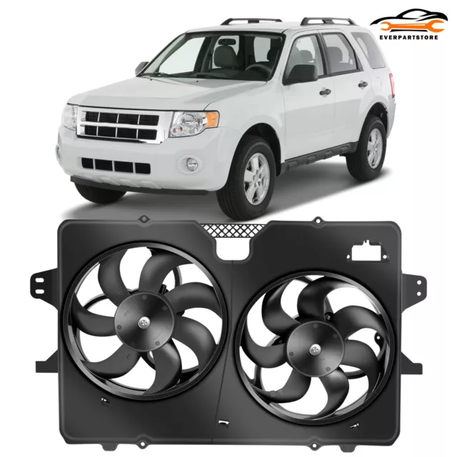 For 2008-2012 Ford Escape 3.0L V6 Radiator AC Condenser Cooling Fan Assembly