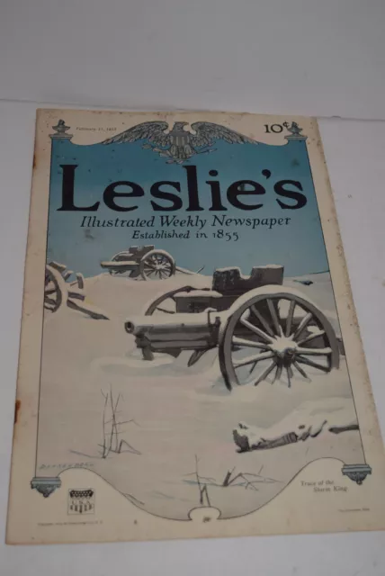 Vintage February 11, 1915 Leslie's Illustrated Newspaper - WW I Cover