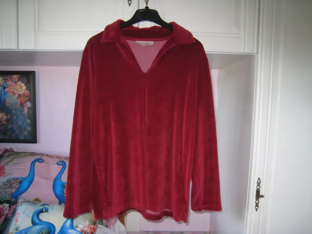 Beautiful Soft Velvet Top - Rich Red - Size 20 - Worn Once - Ann Harvey!!