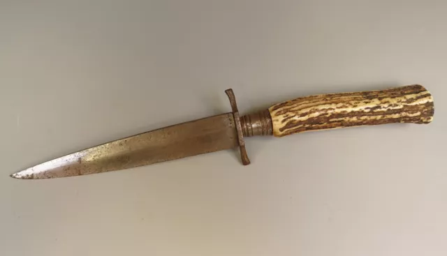 Antique European Dagger Iron + Silver 19TH C.