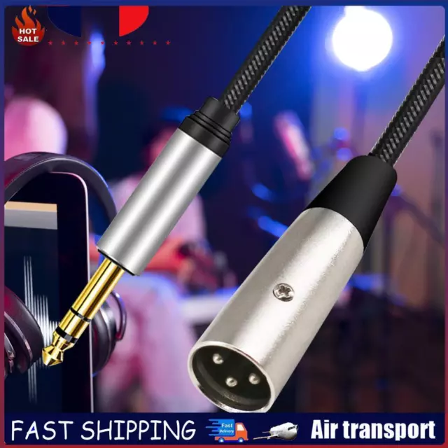 6.35mm To XLR 3-Pin Cable Audio Adapter Cable for Mic (1m 6.35 To XLR Male) FR