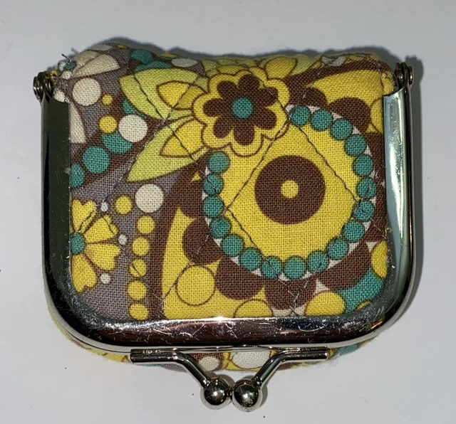 VERA BRADLEY KISSLOCK Glasses Case or Coin Purse Lilac Tapestry