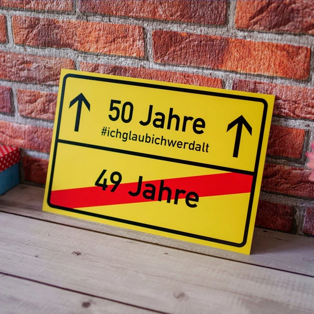 ORTSSCHILD ZUM 50.GEBURTSTAG Happy Birthday Schild Geburtstag Deko