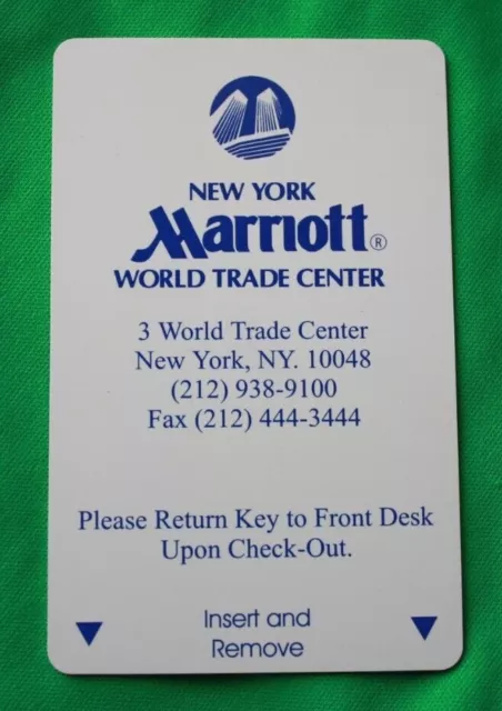 WTC New York City Marriott Hotel World Trade Center Access Room Key Card