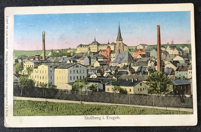 tolle sehr alte Lunakarte - PK von Stollberg i. Erzgebirge 09366 in Sachsen