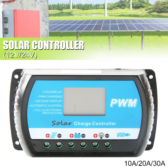 10-30A Solar Charge Controller 12V/24V Solar Panel Battery Intelligent A