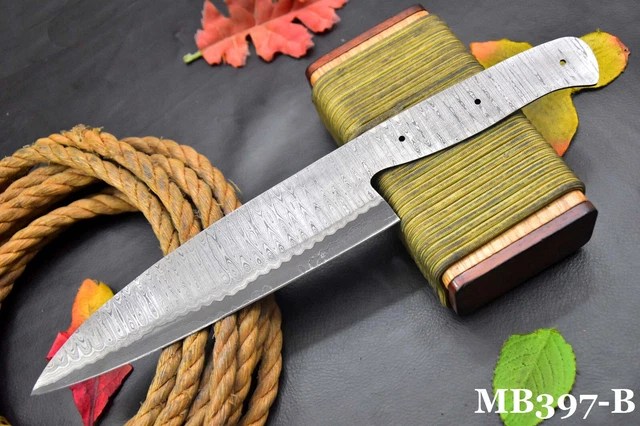 Custom San Mai 12.8"OAL Damascus Steel Blank Blade Chef Knife Handmade (MB397-B)