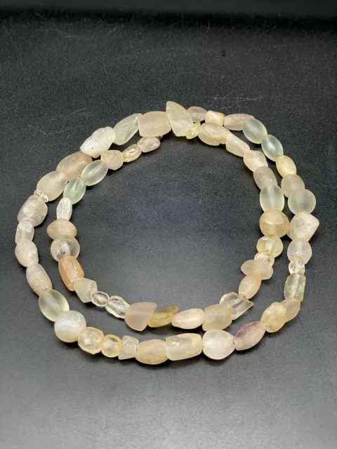 old antique ancient beautiful crystals quartz beads necklace from Burma  #SAG