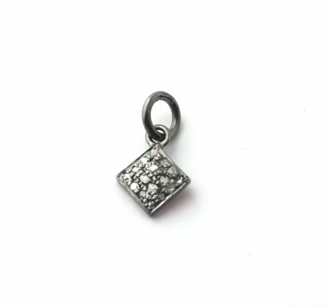 Pavé de Diamante Amortiguador Colgante Charm 925 Plata de Ley Adicional Abalorio