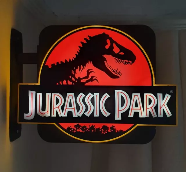 Jurassic Park Wall Mountable sign Lamp- logo sign light up battery dinosaur