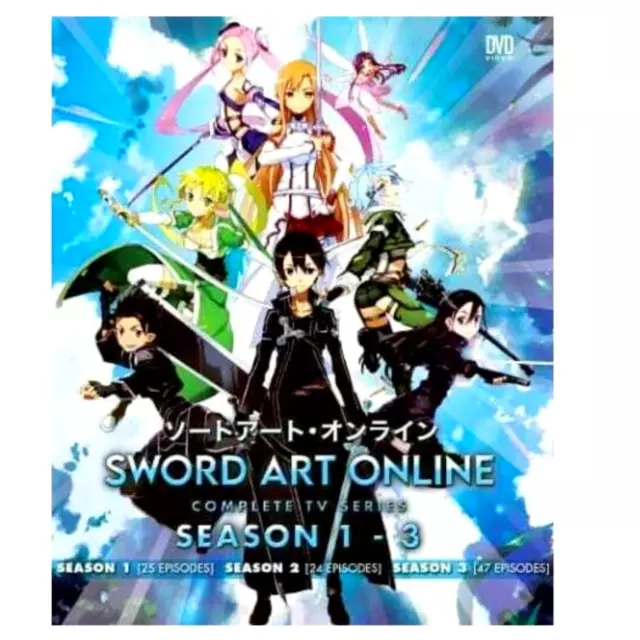 Anime DVD Sword Art Online Season 1-3 + GunGaleOnline + Alicization +Movie  +2OVA