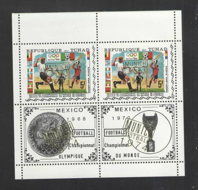 CHAD TCHAD 1972 { OLYMPIC SOCCER } SOUVENIR SHEET Sc# C88A MNH