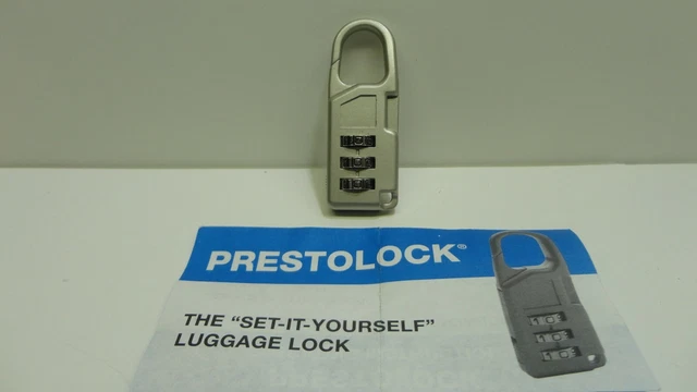 Grey Prestolock Combination Travel Luggage,Suitcase,Backpack Snap Lock *Free Shp