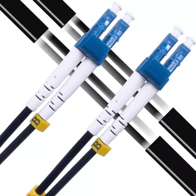 Elfcam® - 25m Câble à Fibre Optique LC/UPC vers LC/UPC OS2 Duplex Monomode 9/125