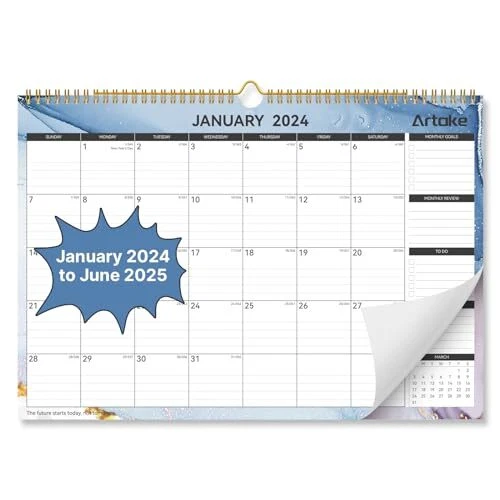 DESK CALENDAR 20242025, January 2025 June 2025, 18Months,17''X 12