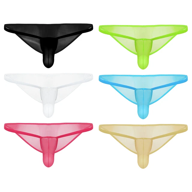 Inhzoy Sexy Slip Taille Basse Homme Maille Sous-Vêtement Érotique