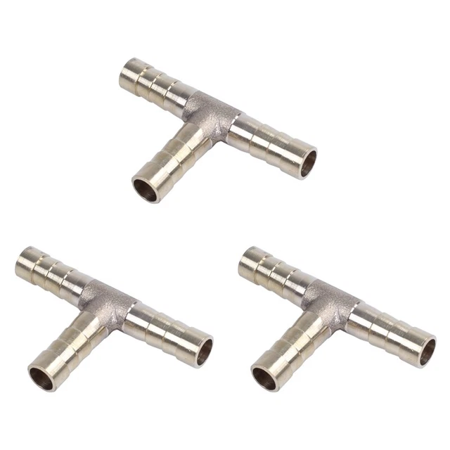 3Stück 8mm T Form Luft Gas Kraftstoff Wasser Benzin Schreiner Rohr J1Z8