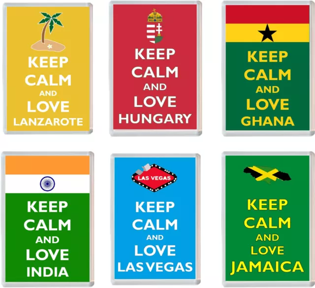 Various Keep Calm Places 96 x 67mm Jumbo Fridge Magnet - Souvenir Present Gift