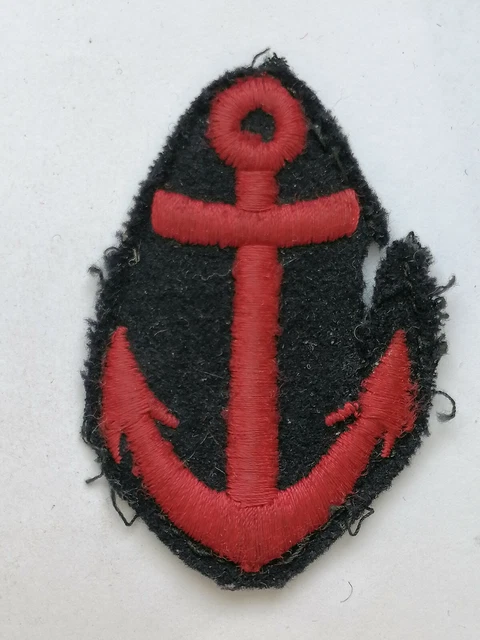 Patch Thermocollant Ancre Marine Brodé - 5,5 X 4,5 Cm - Rouge - En Polyester