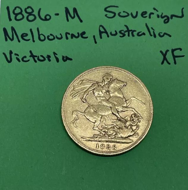 Rare 1886-M Australia 🇦🇺 Gold Sovereign Young Victoria