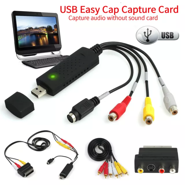 USB 2.0 Audio Video VHS VCR to DVD Converter Capture Card Adapter Digital Format