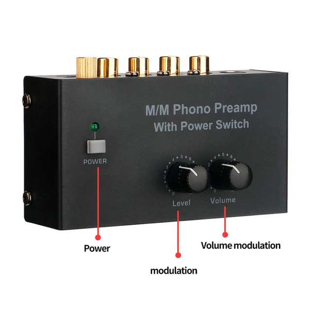 Préamplificateur Phonographe PP400 Métal - Amplificateur Tourne-Disque Avec Gain Et Alimentation 12V