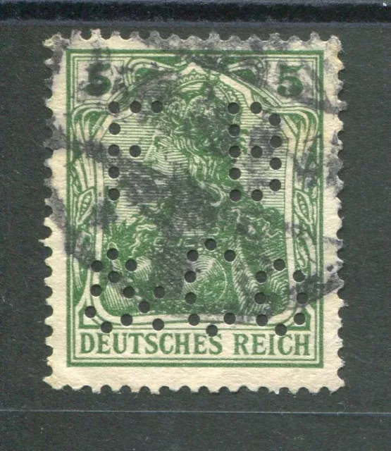 Deutschland Empire, 1902-04, Briefmarke Gelocht N°68, Art E, Entwertet, Perfin