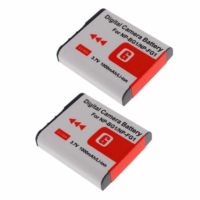 Two Replacement Battery Sony NP-BG1 FG1 W50 W55 W70 W80 W85 W90 W210 W220 W290