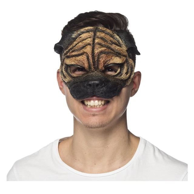 Adult Men In Black Frank Pug Puppy Dog Animal Halloween Costume Foam Eye Mask