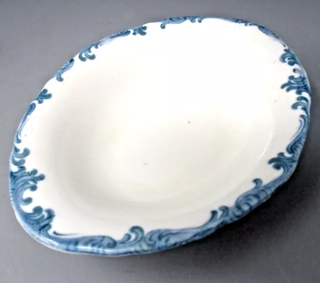 Union Pacific Overland Bowl Small Serving Oval Blue White Maddocks Trenton *chip