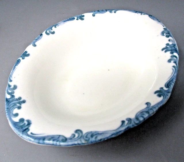 Union Pacific Overland Bowl Small Serving Oval Blue White Maddocks Trenton *chip