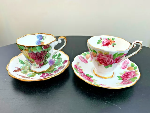 Juego de platillo de taza de té Royal Standard hueso china fruta 1060 1423 hueso China Inglaterra