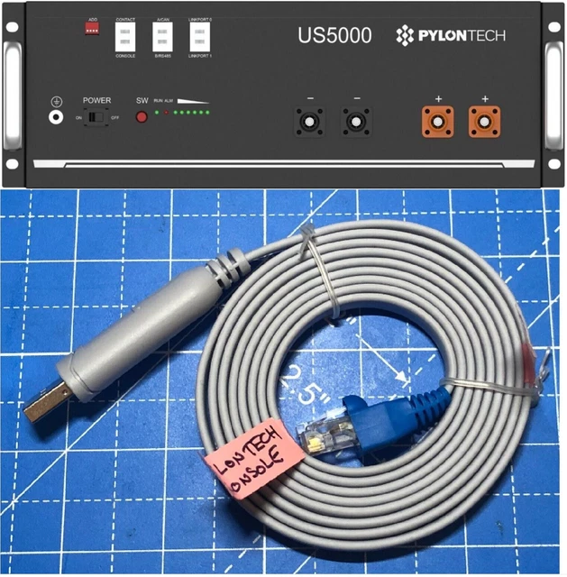 PYLONTECH BATTERY CONSOLE Cable RJ45 US2000 US3000 US5000 Battery View