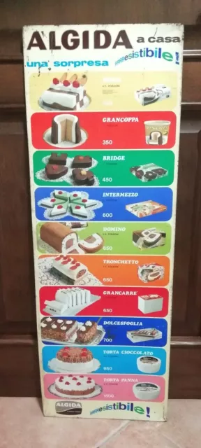 tabella gelati algida 60 latta torte gelato targa cartello insegna epoca rara