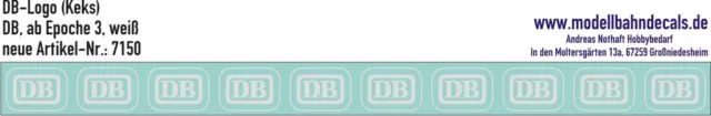 10 H0 Decals DB Logo 4,6 x 3,25 mm weiss, Zeichen Keks TOP NEU Decals 087-7150