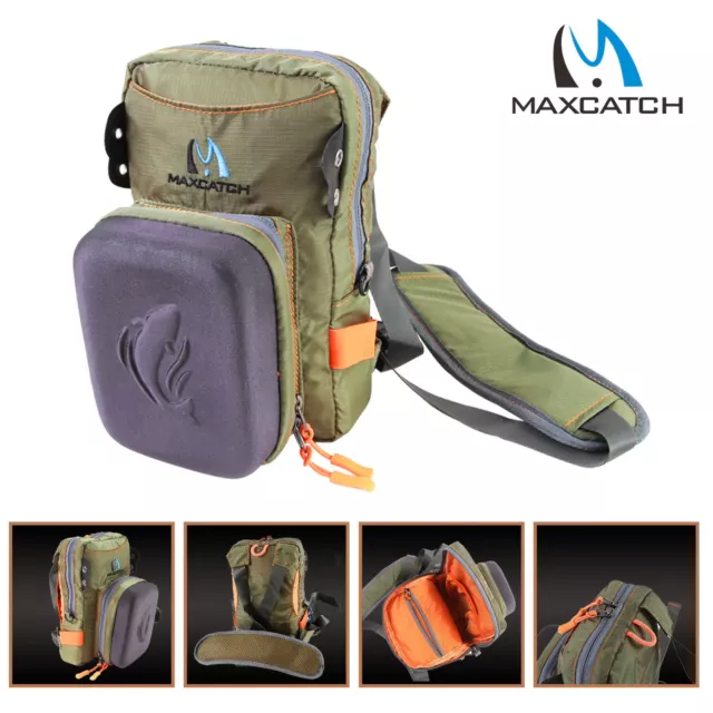 Maxcatch Tackle Bag Chest Bag Waist Pack with Molded Fly Bench For Fly Fishing