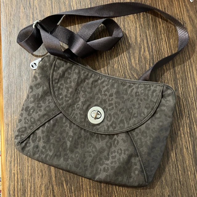 Bagalini Purse Crossbody bag Brown Gray leopard print 6”x11”