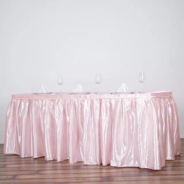 21 feet Blush SATIN Drape TABLE SKIRT Banquet Wedding Catering Trade Show Party
