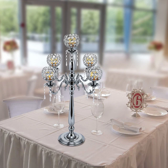 5 brazos buffet boda candelabro cristal decoración de mesa hogar