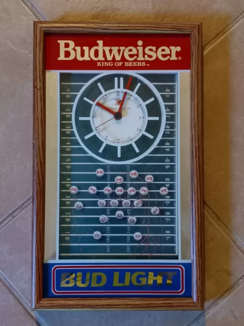 Vintage Budweiser vs Bud Light Football Field Wall Clock