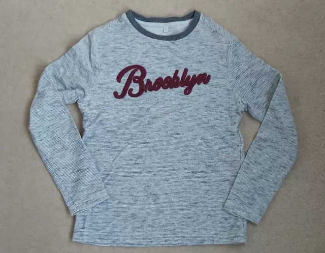 M&S Brooklyn Graphic ragazzi ragazze bambini grigio marle T-shirt a maniche lunghe età 8-9