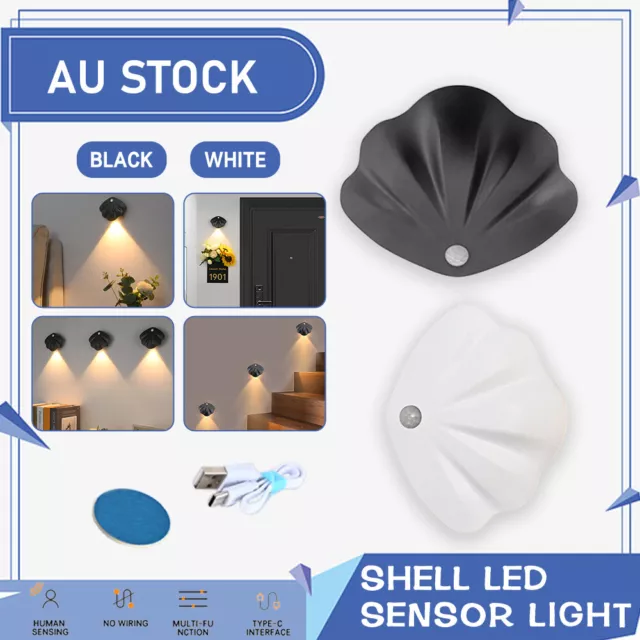 Motion Sensor LED Night Light Body Induction Lamp USB Rechargeable Wall Mount AU