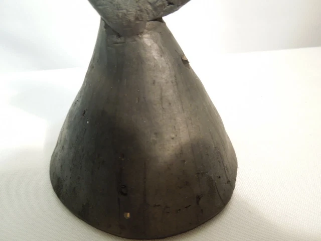 Antique Raku Fired Ceramic Bell Lady Figurine Design Very Old and Rare 3