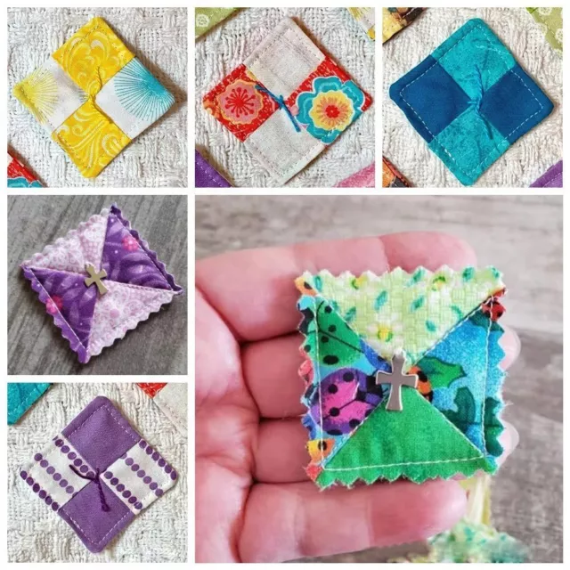 Shabby Fabrics Inspirational Pocket Quilt Miniature Pocket Prayer Quilt New