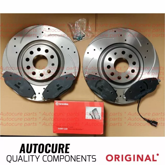 For Bmw 5 Series 518D 520D F10 2010-15 Drilled Front Discs Brembo Pads & Sensor