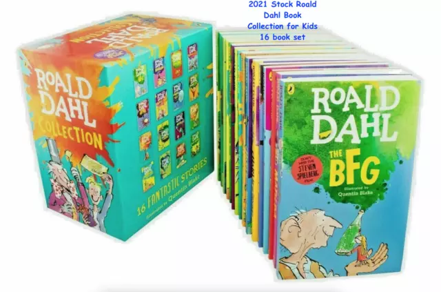 New Roald Dahl Collection Phizz Whizzing 16 Classic Story Books Box Set Children