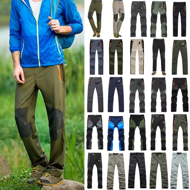 Männer Lang Wanderhose Wasserdicht Trekking Wandern Softshellhose Freizeit Hose*