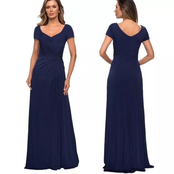 NWT La Femme Plus Size Gown 27872 Mother of the Bride Navy 20 Retail $389